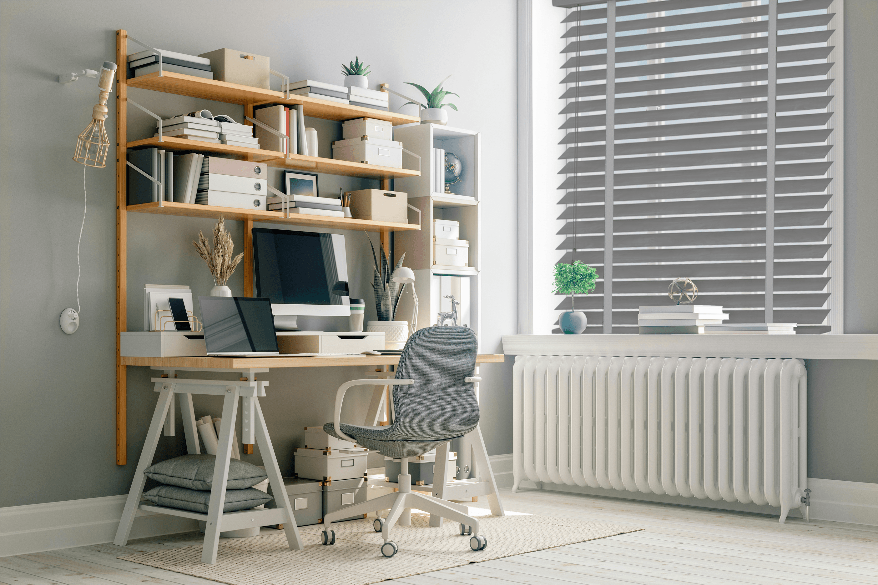 Cloud Bamboo Venetian Blinds 50mm + grey