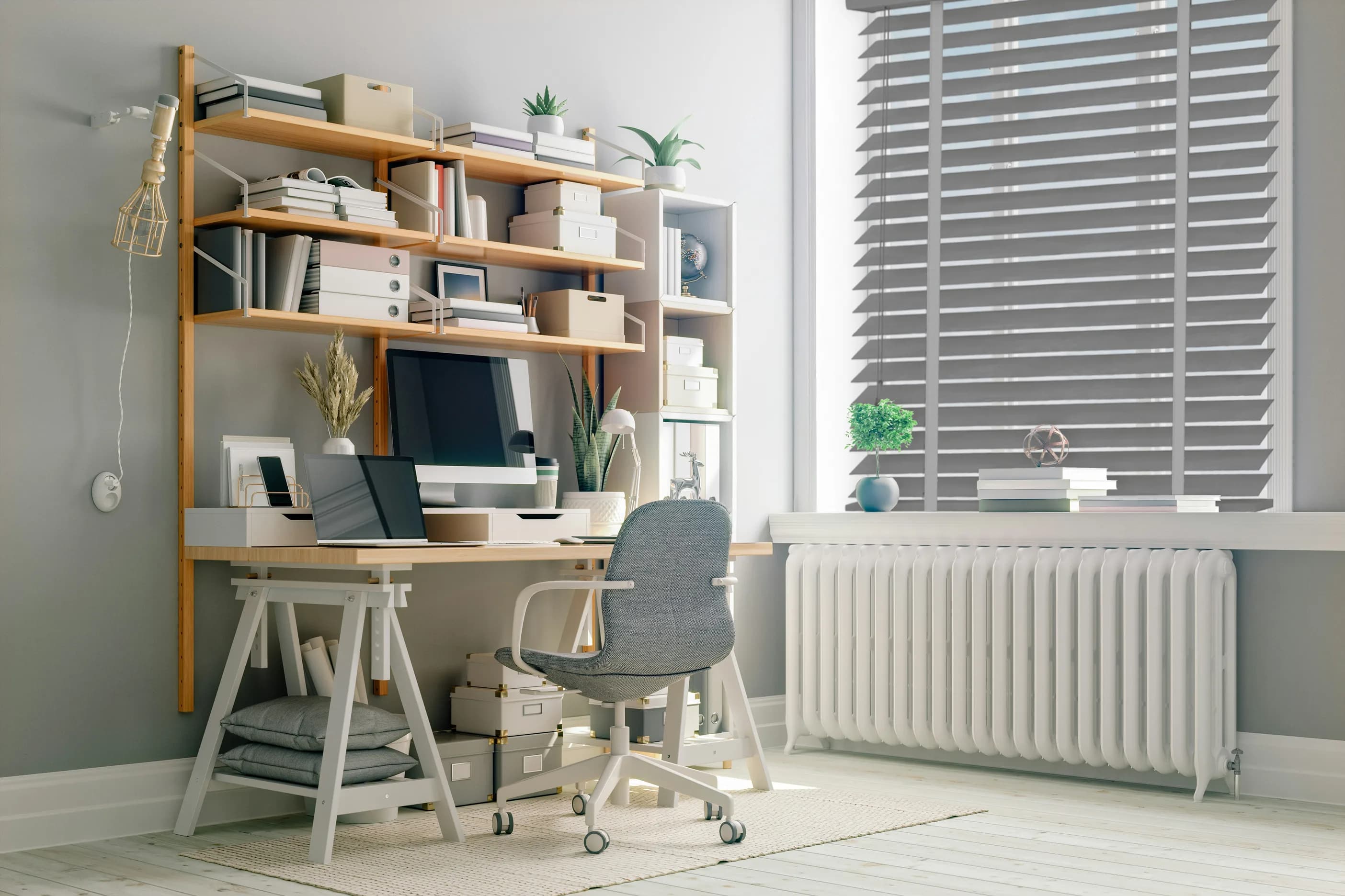 Cloud Bamboo Venetian Blinds 50mm + grey