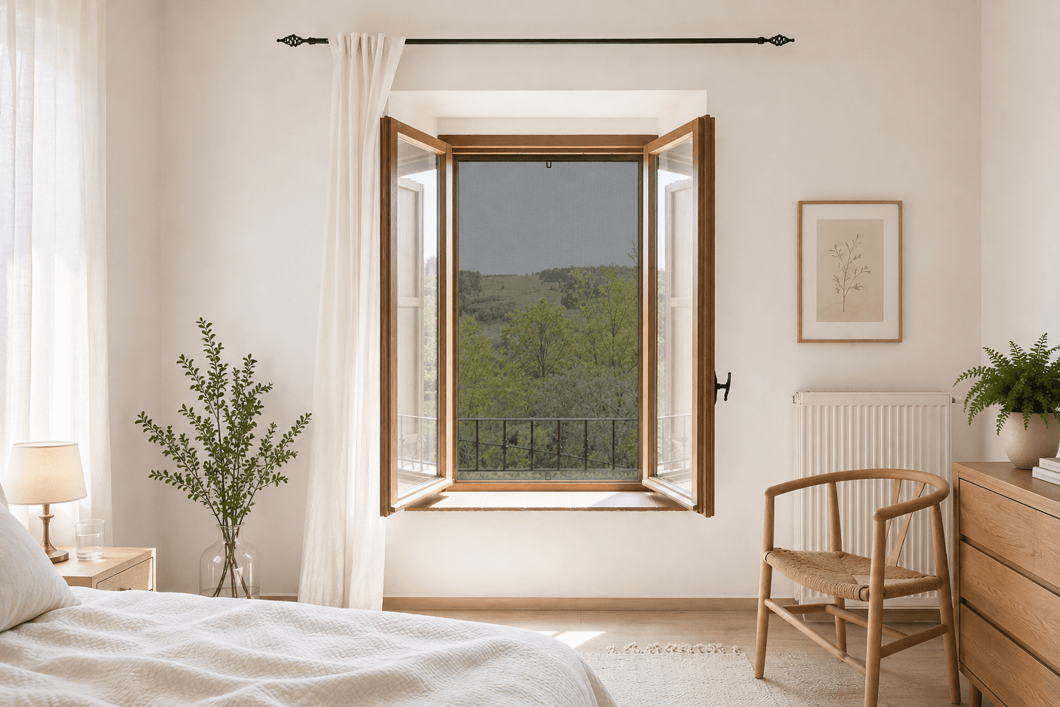 Framed Window Mosquito Net Anthracite